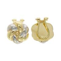 9ct two tone fancy knot clip on stud earrings 1017022