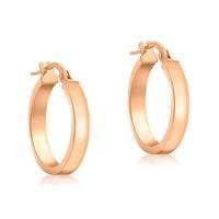 9ct rose gold plain flat hoop earrings 5510899