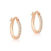 9ct rose gold cubic zirconia hoop earrings 5588369
