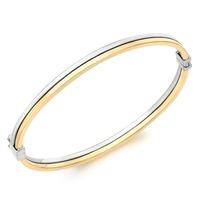 9ct gold 2 colour 2 row oval hinged bangle 2312191
