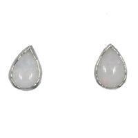 9ct white gold 7x5mm pear cut bezel set opal stud earrings 0320269