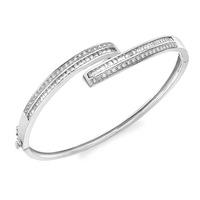 9ct White Gold Cubic Zirconia Ribbon Bangle 5.37.1176