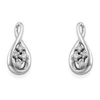 9ct white gold diamond swirl stud earrings 3408370002