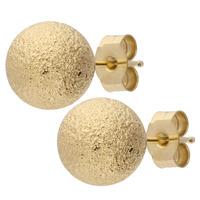 9ct gold large frosted ball earrings e17 5137