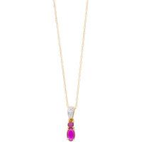 9ct Gold Oval Ruby and Diamond Pendant BSS413-R