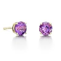 9ct Gold Four Claw Oval Amethyst Stud Earrings 9ER358-AM-Y