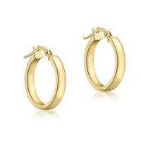 9ct Gold Plain Flat Hoop Earrings 1.51.0889