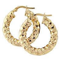 9ct gold hammered effect hoops er830