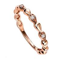 9ct Rose Gold Diamond Tear Drop Ring GR477 58