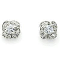 9ct white gold diamond flower studs 3407564004