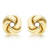 9ct Gold Rectangular Tube Knot Stud Earrings 1.55.6199