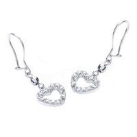 9ct White Gold CZ Open Heart Droppers 5.57.8179