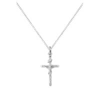 9ct white gold cross pendant and chain