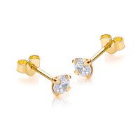 9ct gold 4mm round cubic zirconia stud earrings 1 58 6319