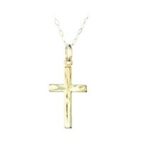 9ct Gold Diamond Cut Cross Pendant 1-64-0323