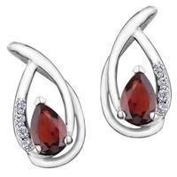 9ct Ruby Pear Shaped Earring E2702W-10