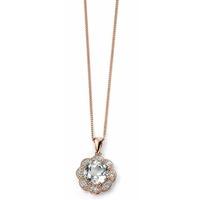 9ct rose gold diamond white topaz cluster pendant gp951c