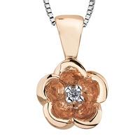 9ct Rose Gold Diamond Flower Pendant P3164RC-10