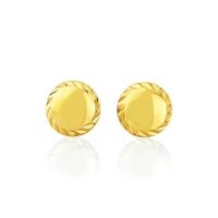 9ct Rope Edge Button Studs ER795