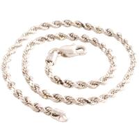 9ct White Gold 7 Inch Diamond Cut Hollow Rope Bracelet 5-26-2211