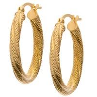 9ct Gold Twisted Hoop Earrings D01-5255-Y