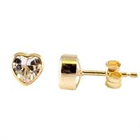 9ct Gold Small Clear Crystal Stud Earrings 1570183