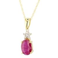 9ct Gold Ruby Diamond Pendant VP0S296 9KY