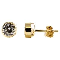 9ct Gold Clear CZ Round Studs 1577529