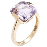 9ct Gold Single Stone Layered Amethyst Ring 9DR353-AM-Y