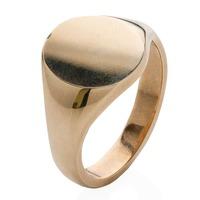9ct Yellow Gold Plain Oval Signet Ring 095-S9372P V