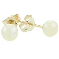 9ct 5 x 5.5mm Drilled Freshwater Pearl Stud Earrings EOZ102SD