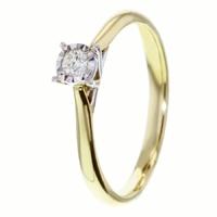 9ct Gold Illusion Set 0.10ct Diamond Ring S4457D.9Y.010F