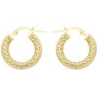 9ct gold diamond cut hoop earrings 1530319
