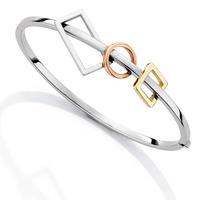 9ct three colour geometric bangle bn307