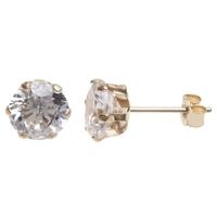 9ct 6mm round six claw cz studs se306