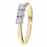 9ct Gold 3 Stone Illusion Set 0.15ct Diamond Ring J4162.9Y.015F-N