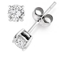 9ct White Gold Single Stone 0.15ct Diamond Studs 5035E-9W-DQ1015