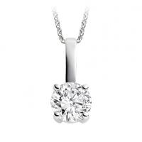 9ct White Gold Stone Set 0.15ct Diamond Pendant 1304P-9W-DQ1015