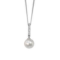 9ct white gold diamond pearl necklace gp757w gn151