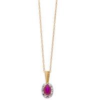 9ct gold diamond ruby oval pendant bsp0006 r