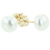 9ct 7 x 6.5mm Drilled Freshwater Pearl Stud Earrings EOZ104SD