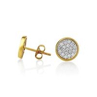 9ct 7mm Round Pave Crystal Studs SE475