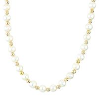 9ct 16 inch drilled freshwater pearl and gold necklace poz726s