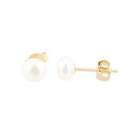 9ct 5 x 4.5mm Drilled Freshwater Pearl Stud Earrings EOZ105SD