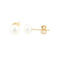 9ct 5 x 45mm drilled freshwater pearl stud earrings eoz105sd