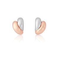 9ct white and rose gold double curl studs earrings se514