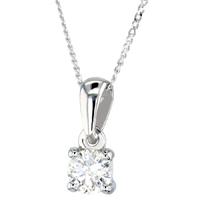 9ct White Gold Stone Set 0.20ct Diamond Pendant 1304P-9W-DQ1020