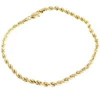 9ct gold 75 inch hollow rope bracelet 1267112