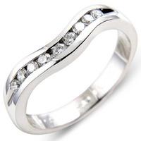 9ct White Gold 3mm Diamond Wishbone Ring 4173/9W/DA O