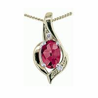 9ct Two Tone Ruby Diamond Swirl Pendant P1860/7C-10 RUBY